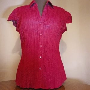 Merlot Cotton Button-up Top